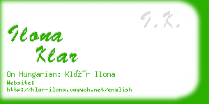 ilona klar business card